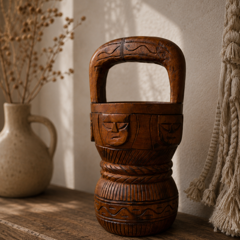 Wooden bucket vase