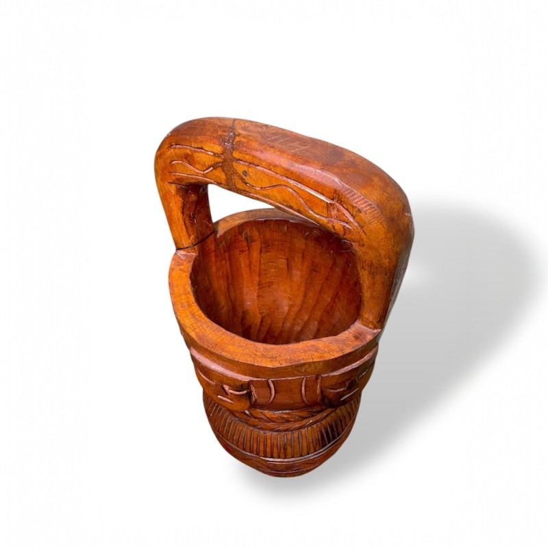 Wooden bucket vase
