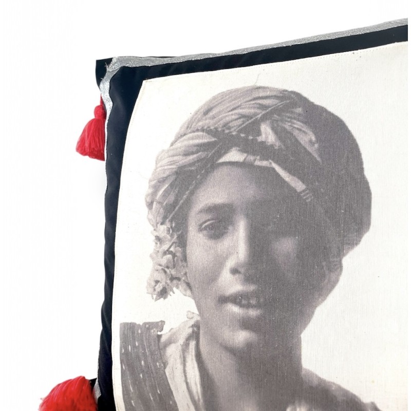 Red Tassel Portrait Cushion