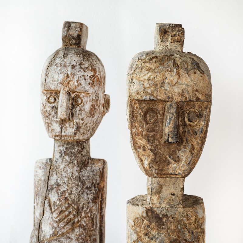 "Asmat" Statues with Metal Stand