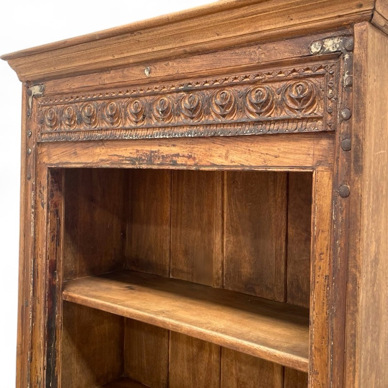Hand-Carved Wooden Bookshelf