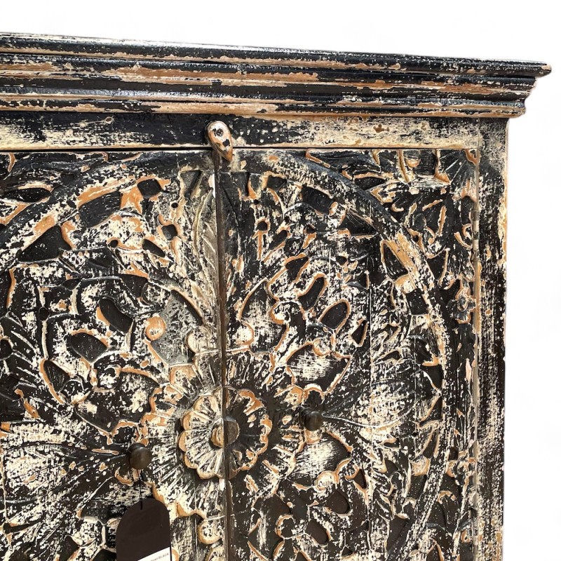 Hand-Carved Floral Cabinet