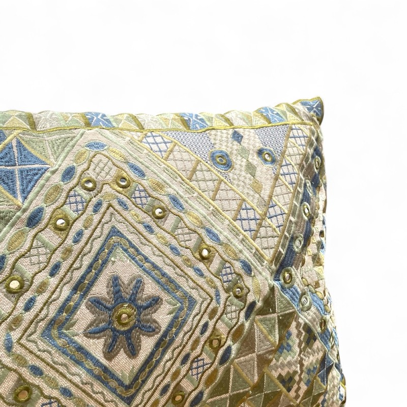 Embroidered Chambray Cotton Cushion