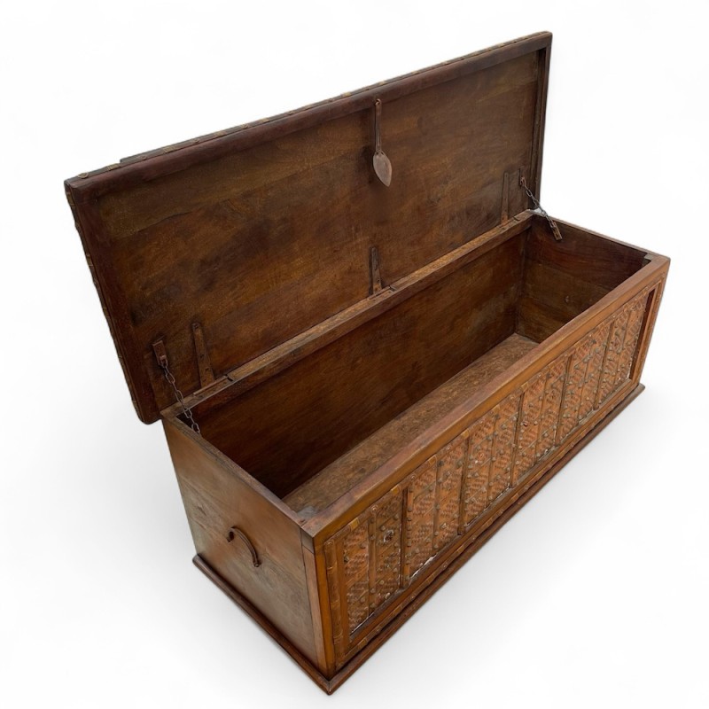 Vintage Iron Studded Storage Trunk