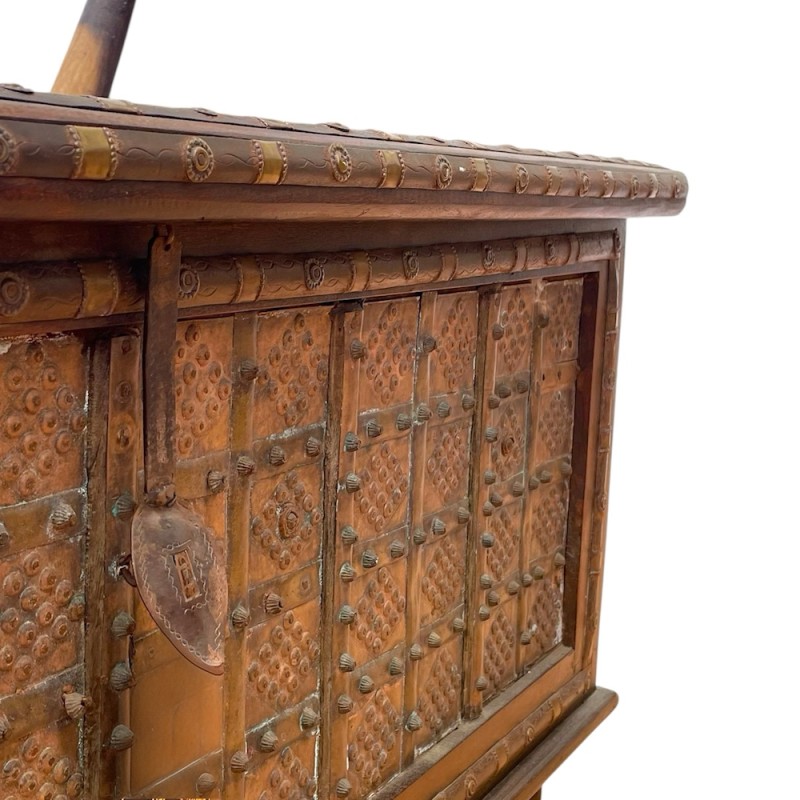 Vintage Iron Studded Storage Trunk