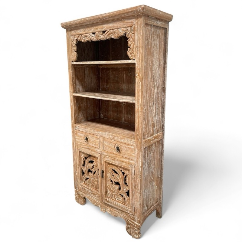 Carved Teak Bookshelf