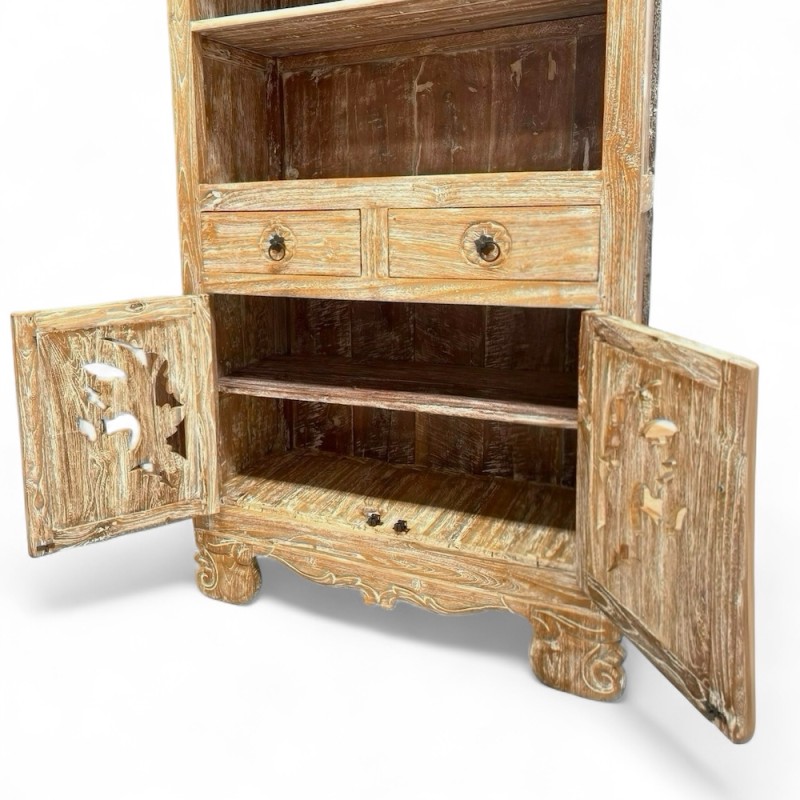 Carved Teak Bookshelf