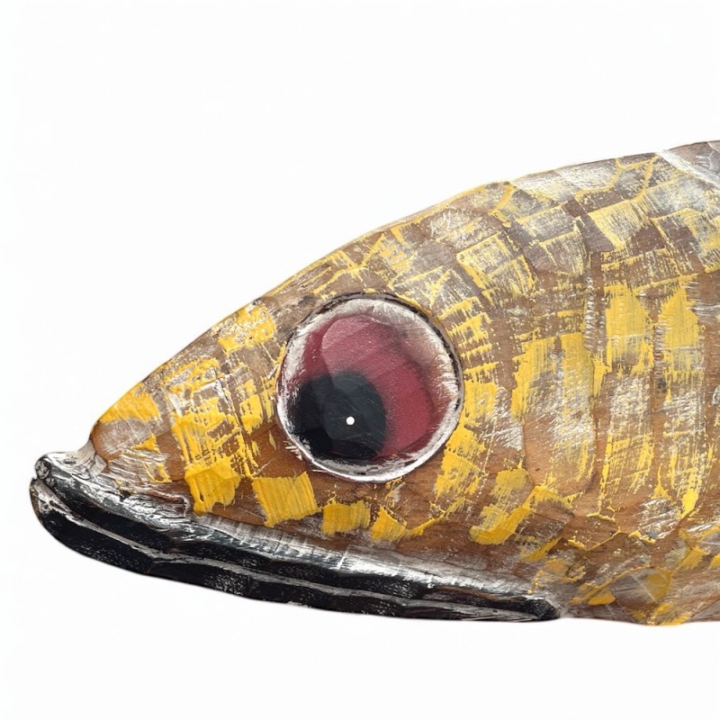 Hand-Carved Wooden Fish Sculpture