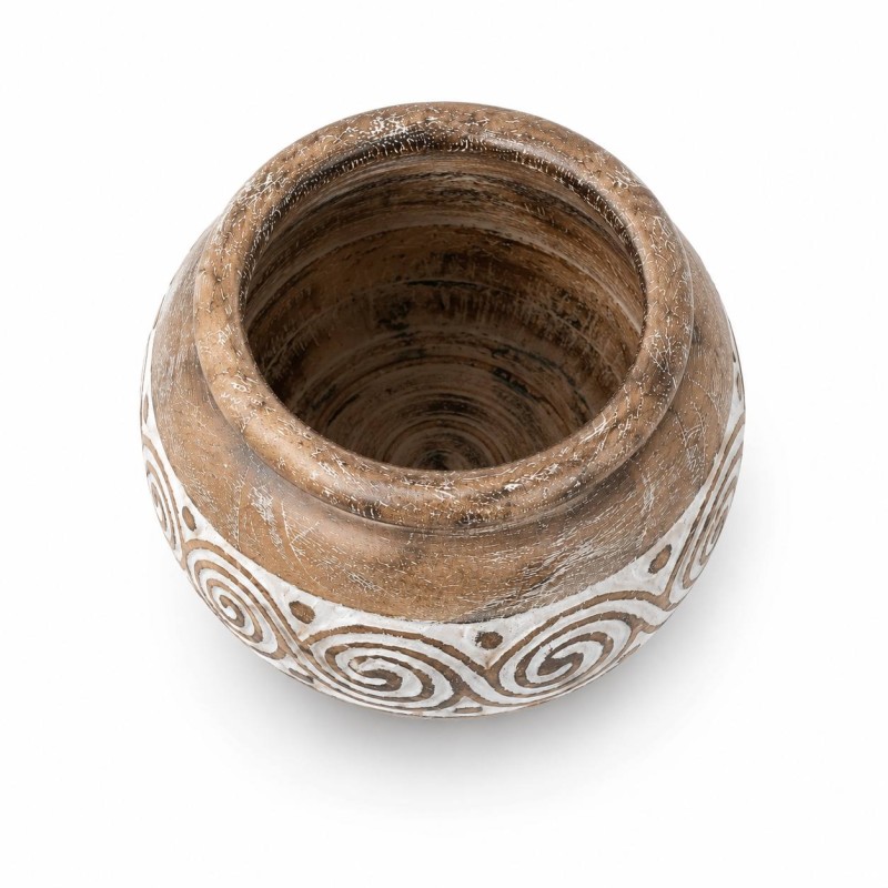 Hand-Carved Wooden Tribal Storage Vessel