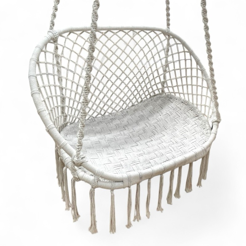  Macrame Hanging Chair – Cream