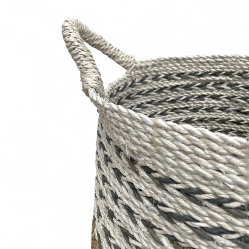 Two-Tone Seagrass & Rope Storage Basket