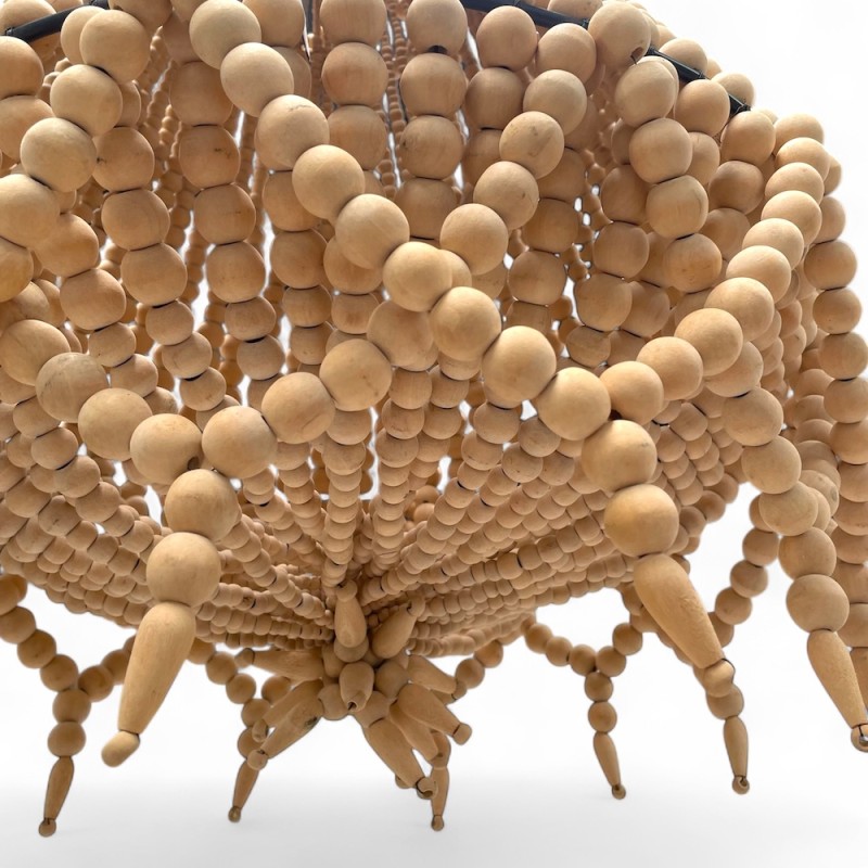  Wood Bead Chandelier