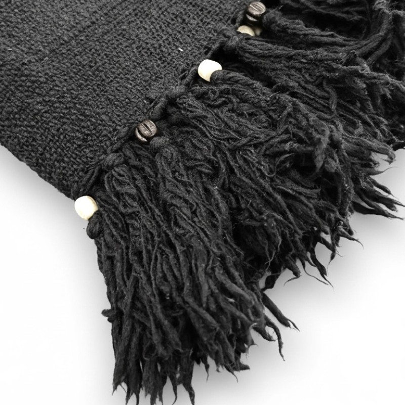  Handwoven Black Cotton Throw 