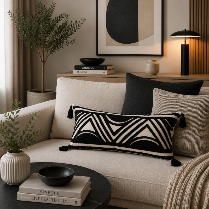  Pillow Cover with Tassels 
