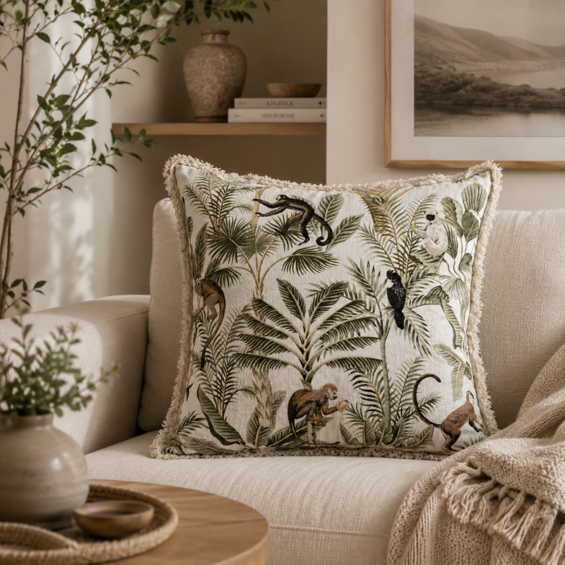 Tropical Monkey Jungle Cushion – Indonesia