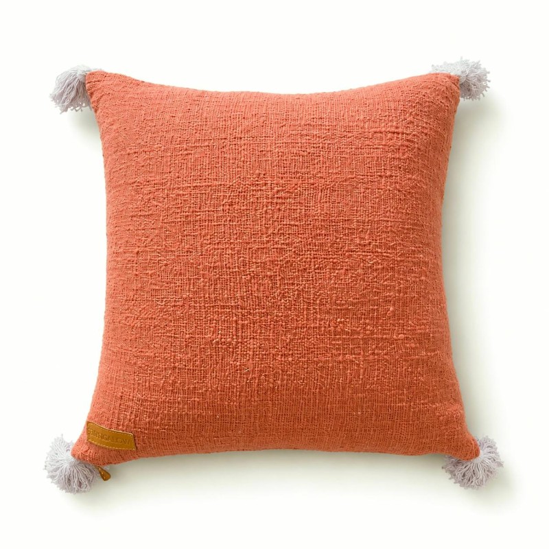 Rustic Terracotta Pillow with Tassels
