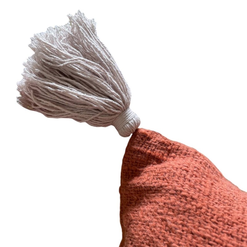 Rustic Terracotta Pillow with Tassels
