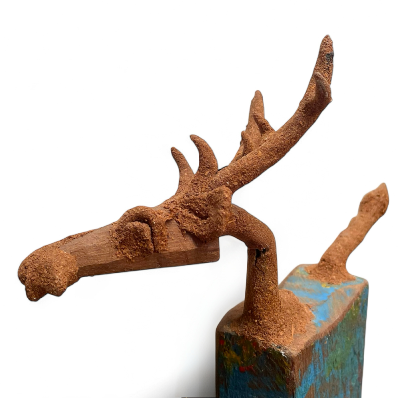  Handcrafted Wooden Animal Figurine – Rustic Finish