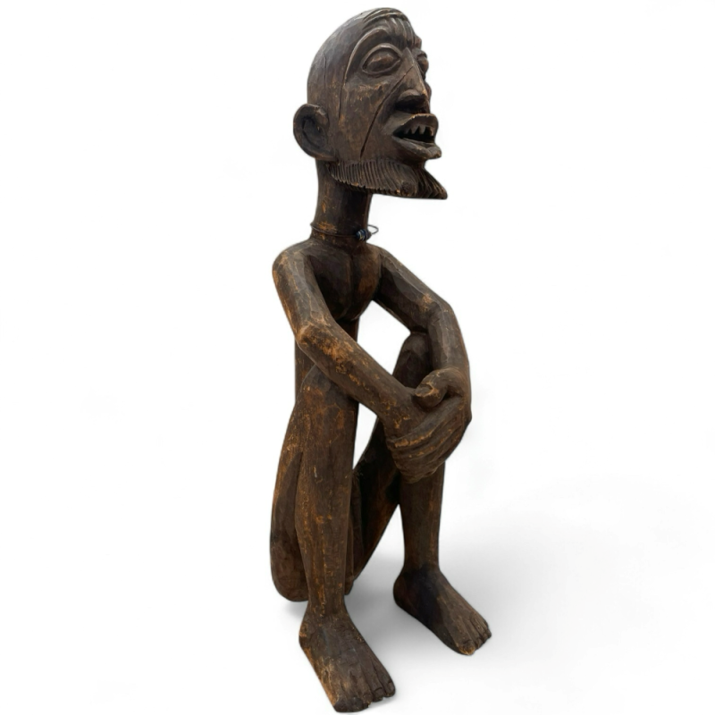 Hand-Carved Wooden Statue 