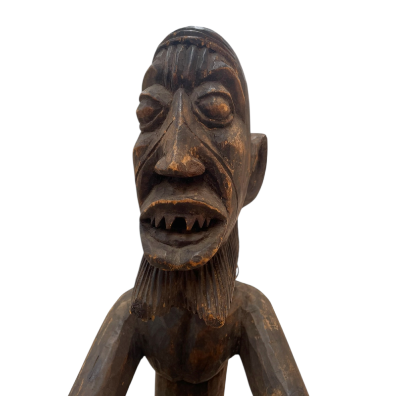 Hand-Carved Wooden Statue 