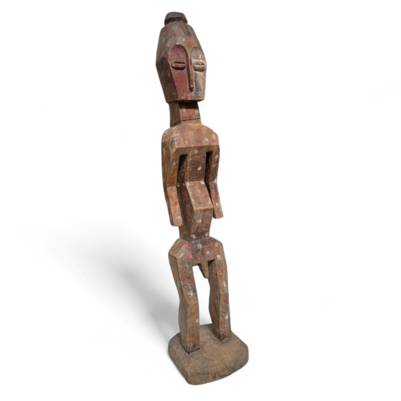 Geometric Tribal Figure with Painted Face