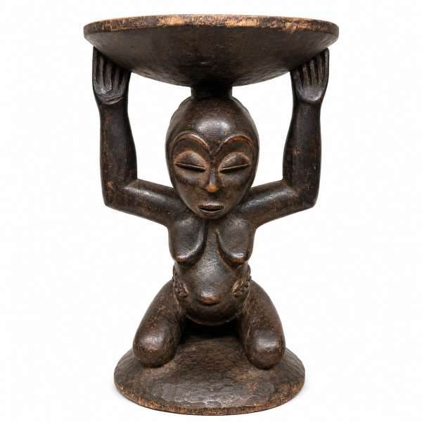 Large Luba Caryatid Stool