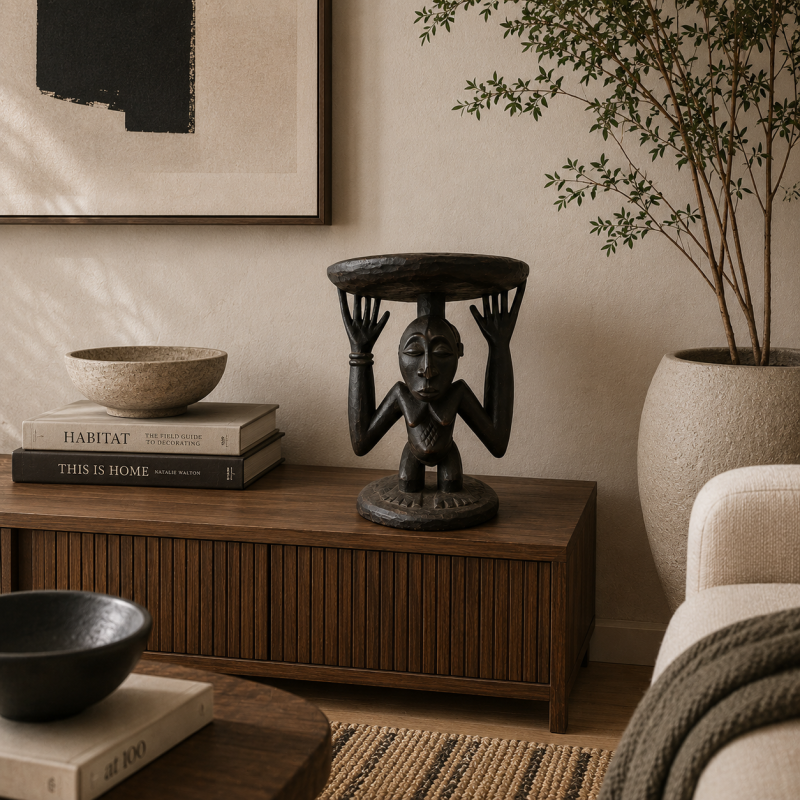 African Luba Stool 