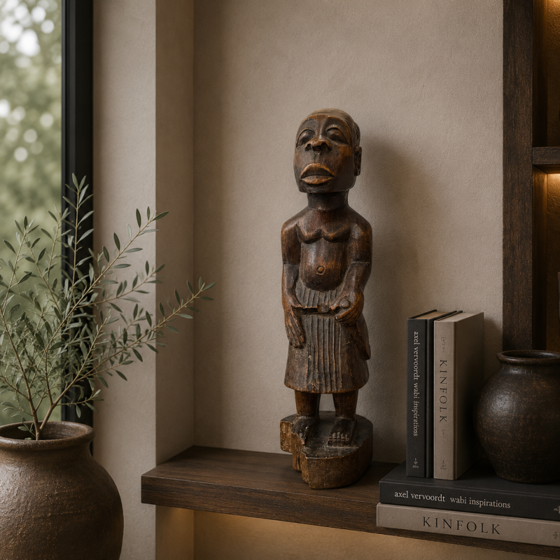 Hand-Carved African Female Wooden Statue
