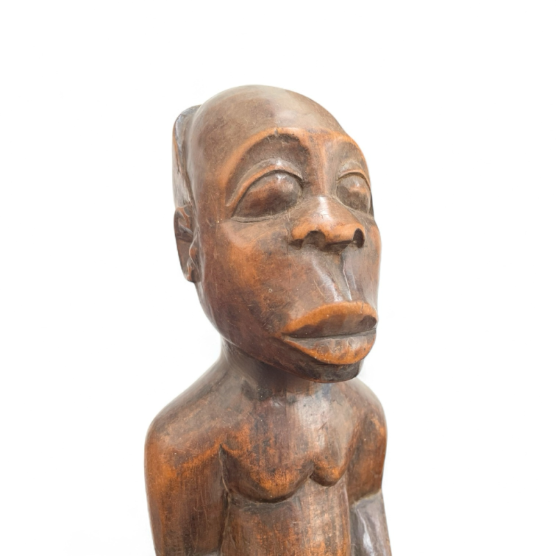 Hand-Carved African Female Wooden Statue