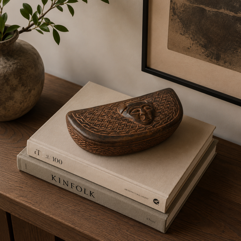 African Tribal Crescent Box