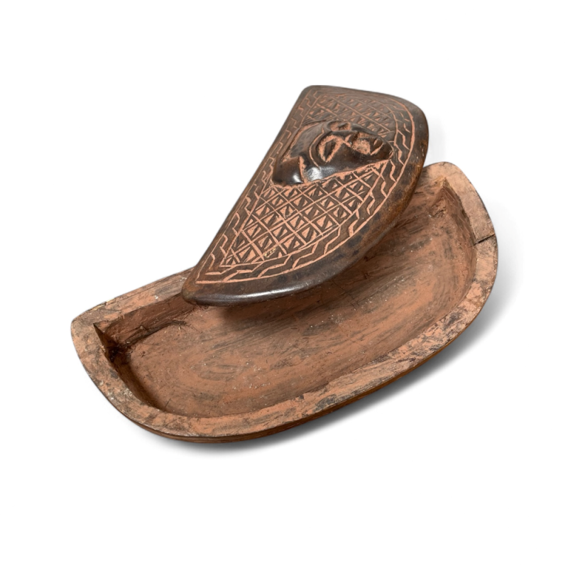 Hand-Carved African Wooden Boxes with Tribal Motifs
