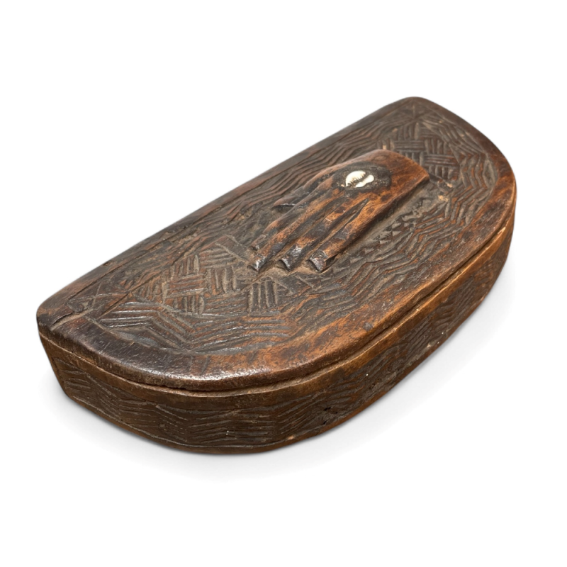 Hand-Carved African Wooden Boxes with Tribal Motifs