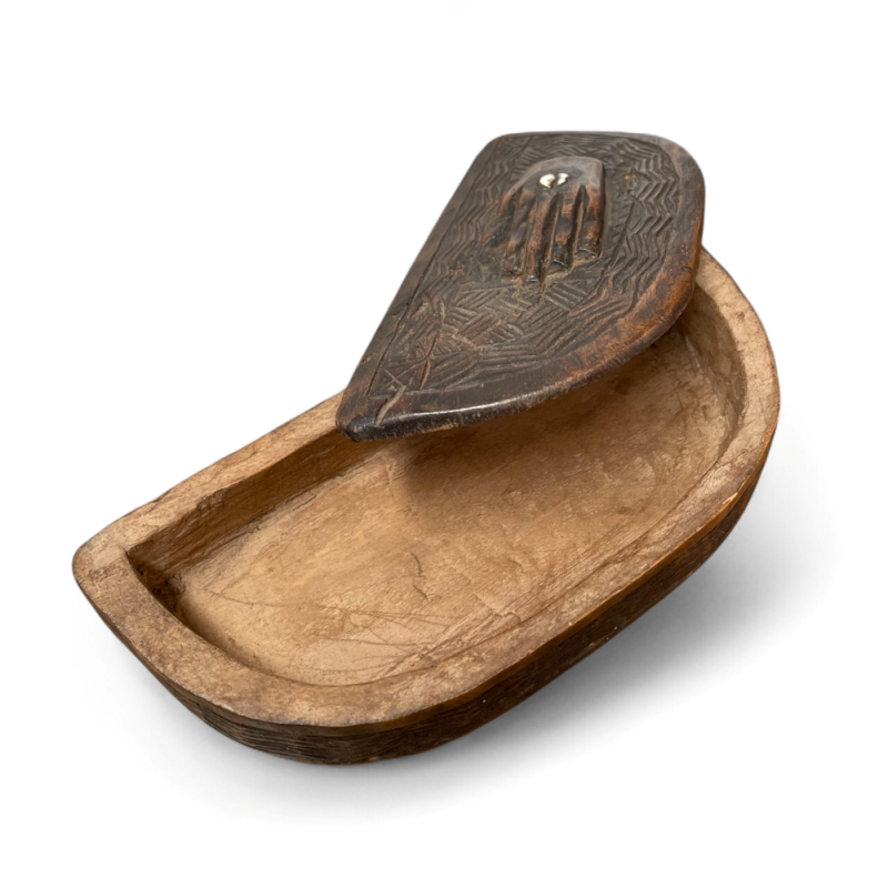 Hand-Carved African Wooden Boxes with Tribal Motifs