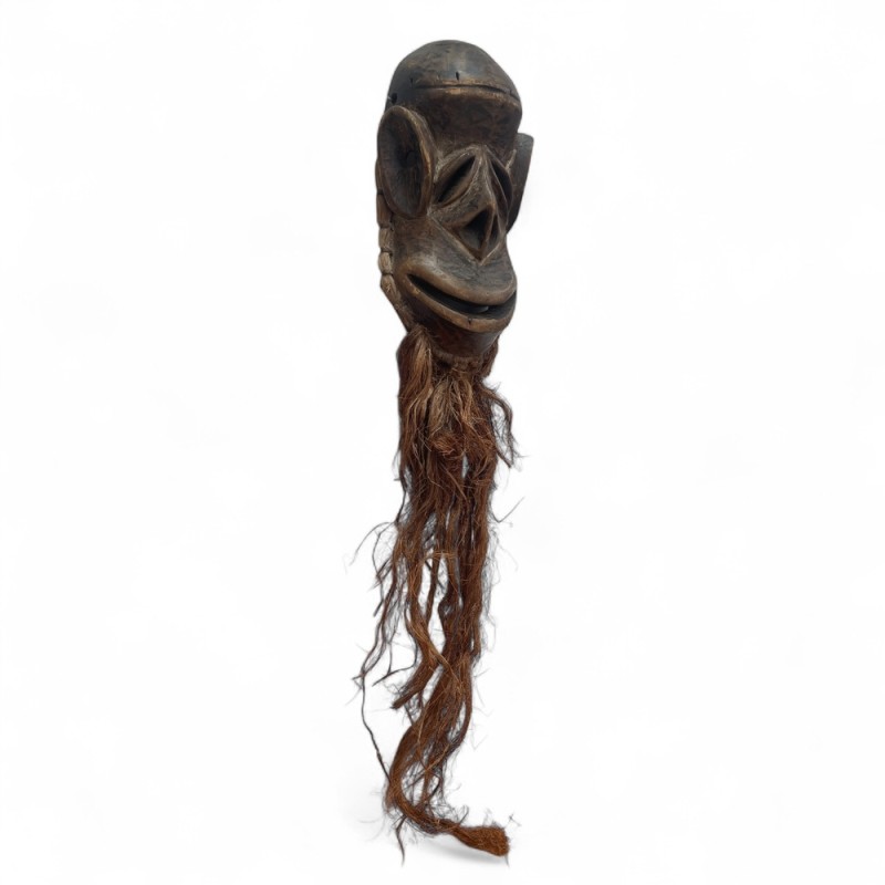  Tribal Monkey Mask with Natural Fiber Beard  