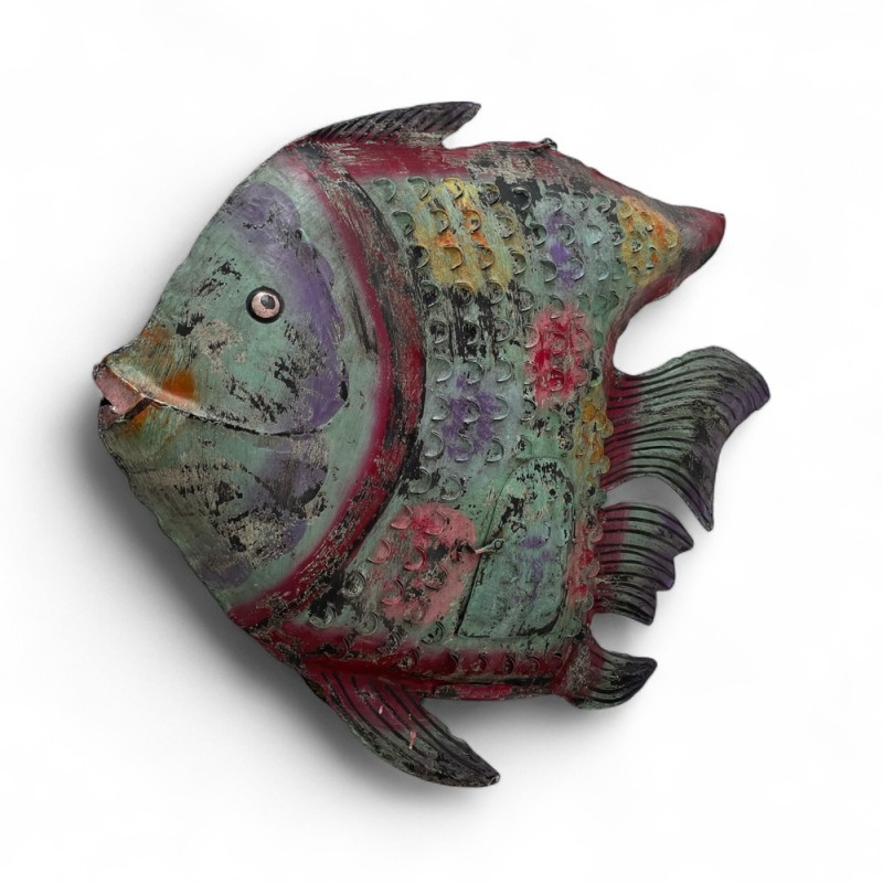 Hand-Painted Metal Fish Lantern