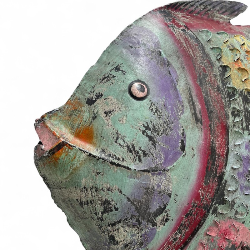 Hand-Painted Metal Fish Lantern