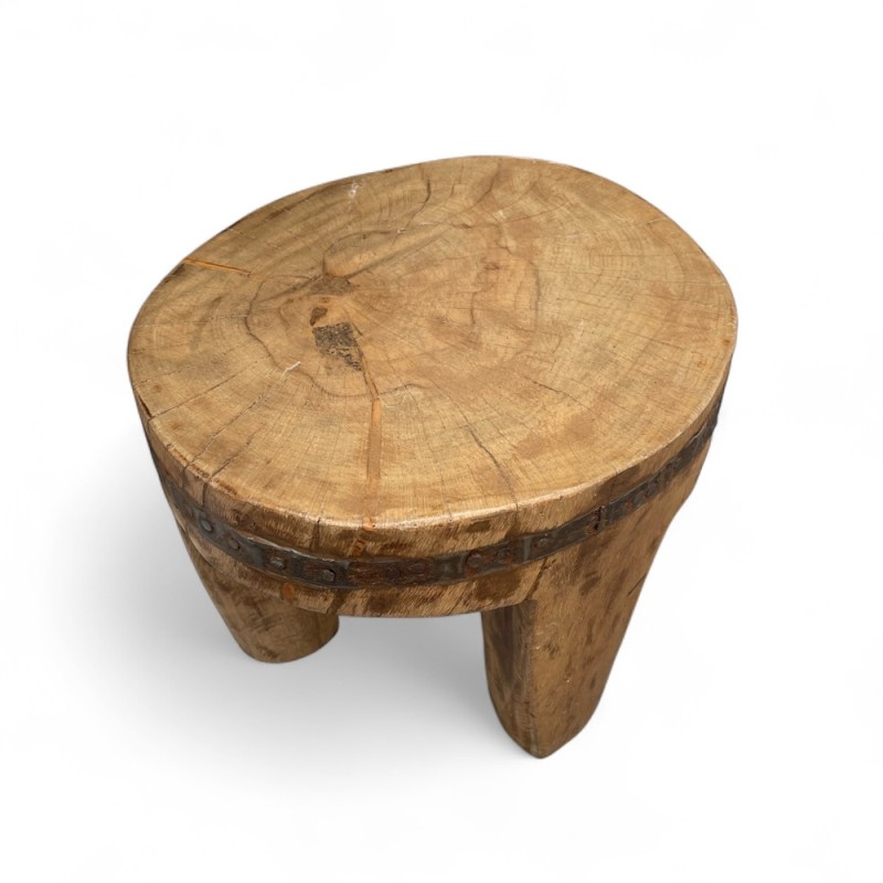 Round Wooden Tribal Stool
