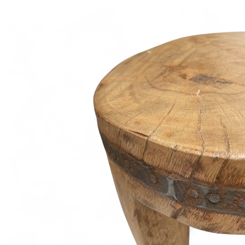 Round Wooden Tribal Stool