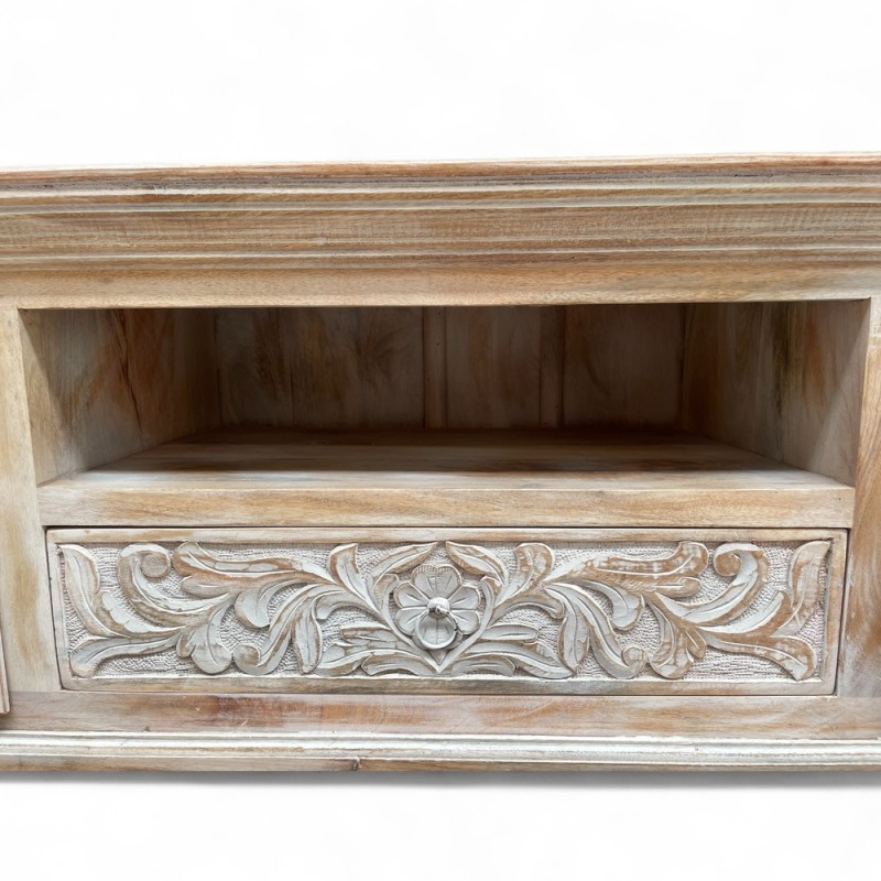Hand-Carved TV Console