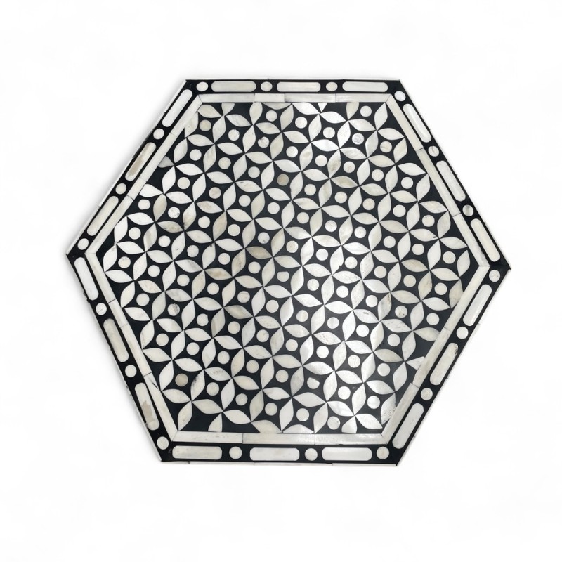 Moroccan Bone Inlay Side Table
