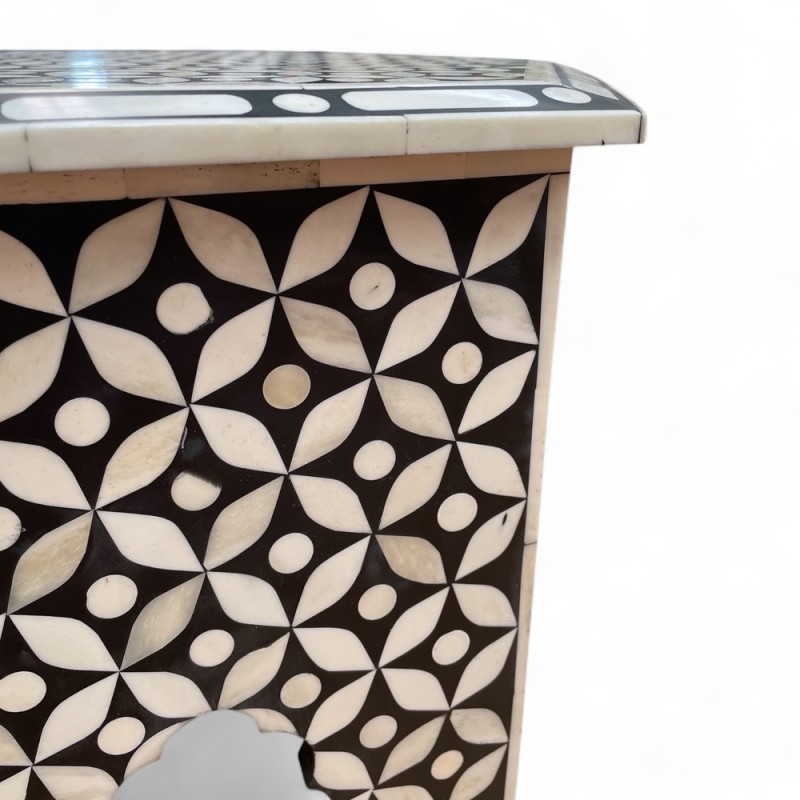 Moroccan Bone Inlay Side Table