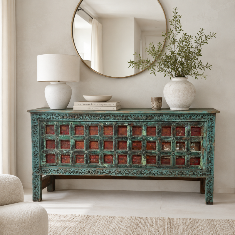 Hand-Carved Indian Console Table