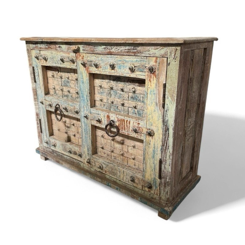 Antique Indian Sideboard with Distressed Doors