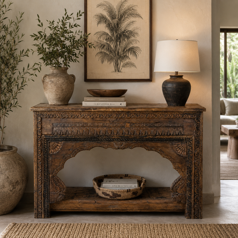 Old Carved Console Table