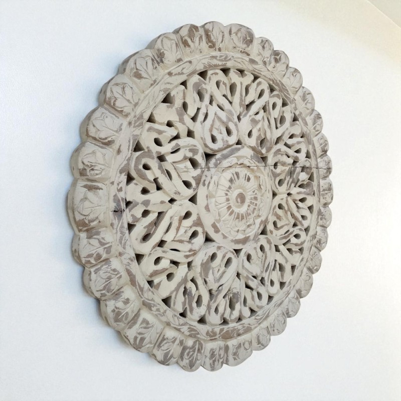 Carved Wooden Wall Medallion