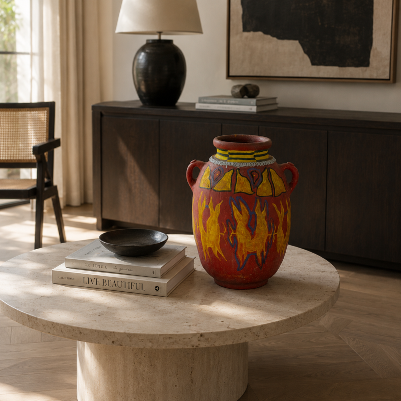 Large Terracotta Painted Pottery