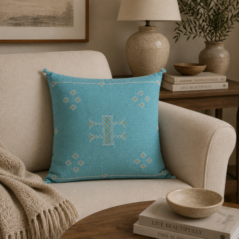 Moroccan Cactus Silk Cushion 