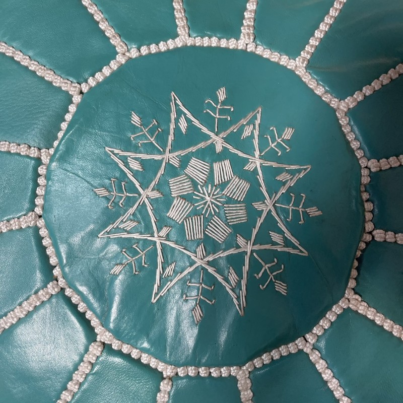 Moroccan Leather Pouf