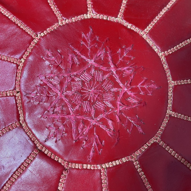 Moroccan Leather Pouf