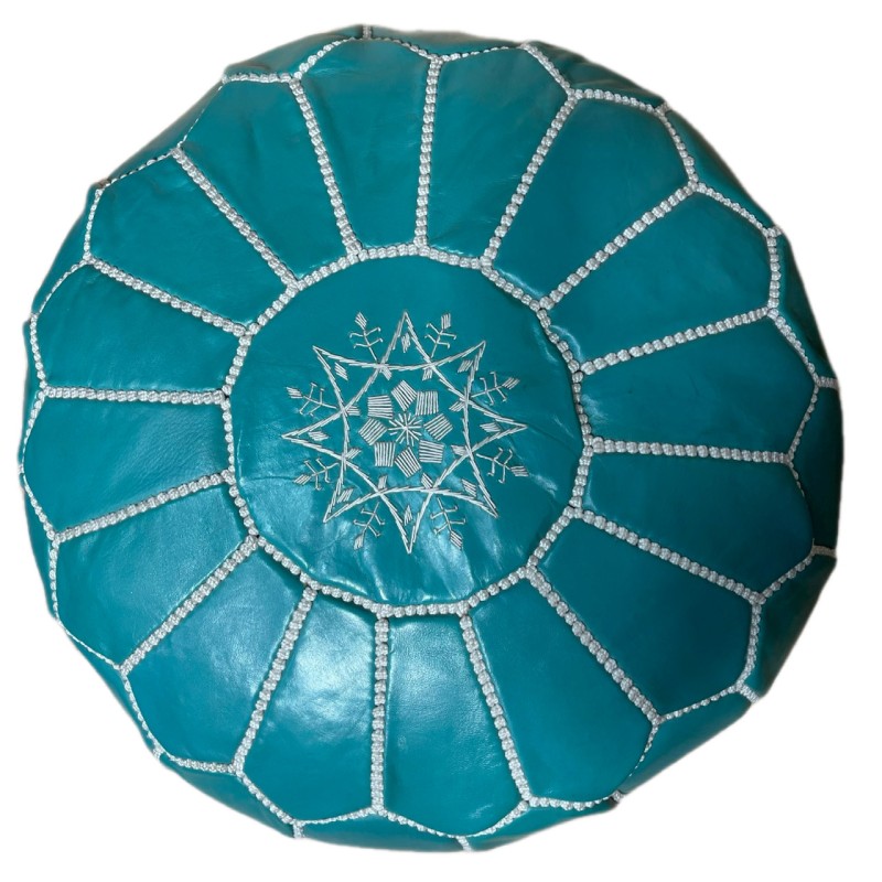 Moroccan Leather Pouf
